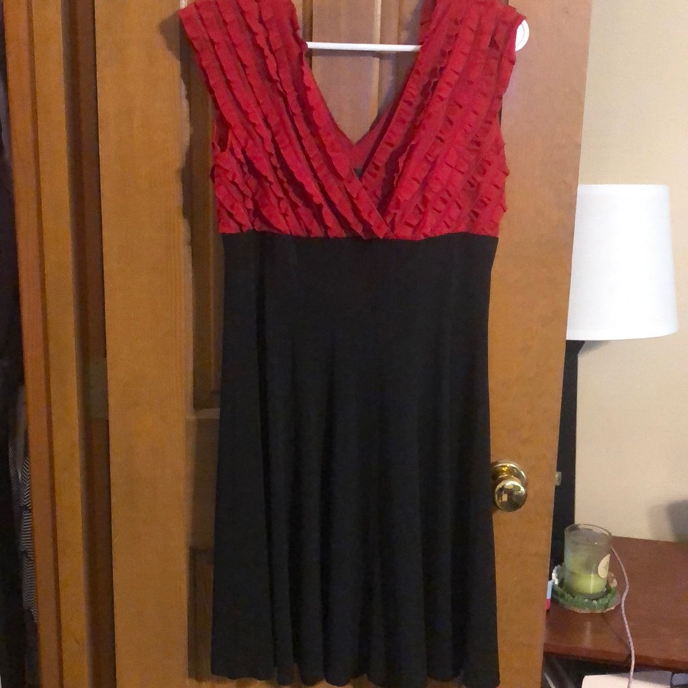 Red and black dress